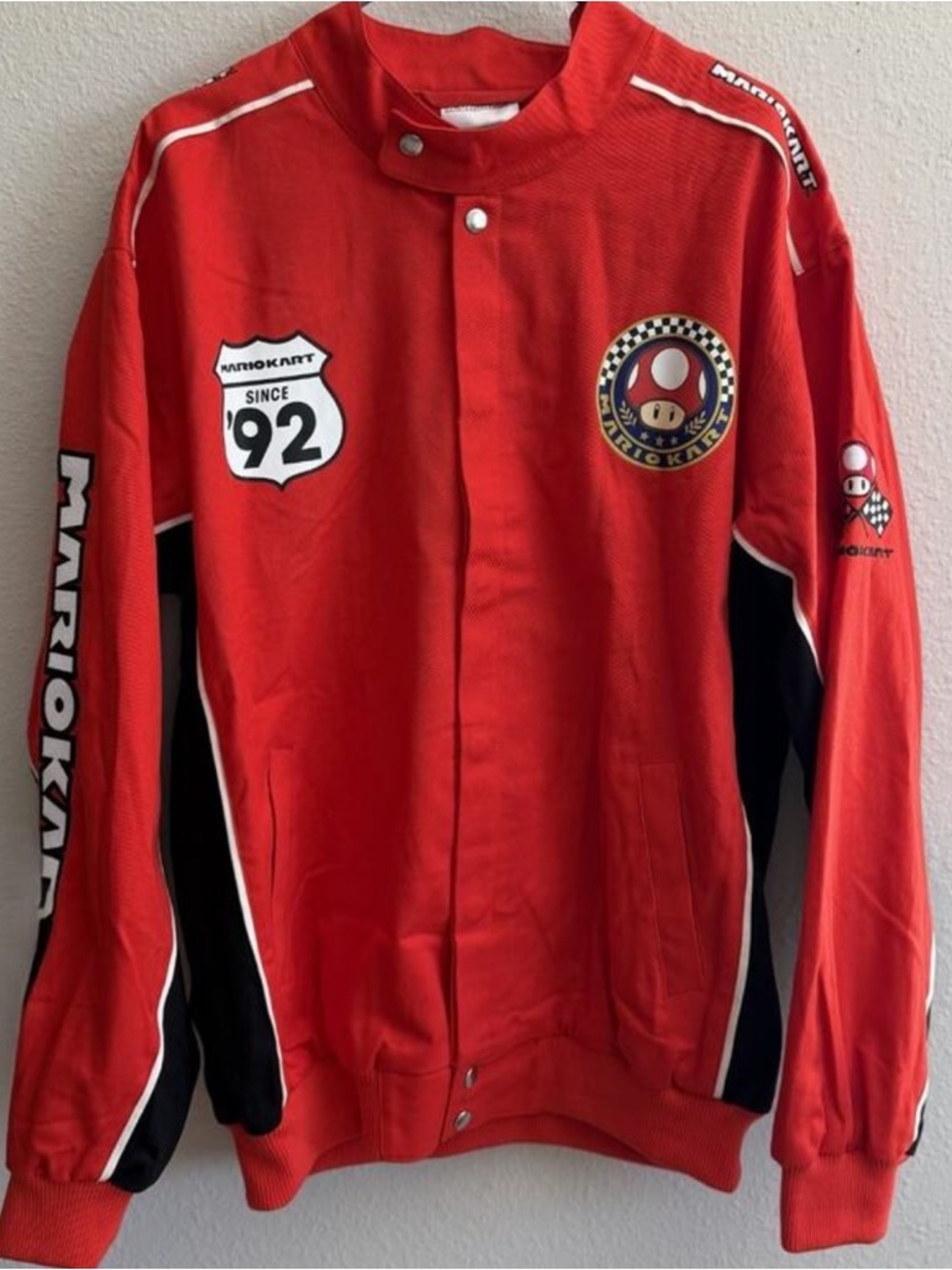 Official Nintendo Mario Kart Racing Jacket – Adult Size Large – NWT Red